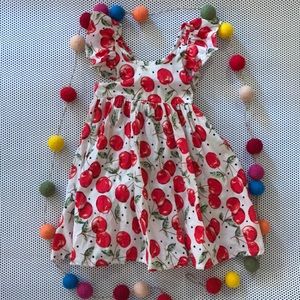 Cherry flutter sleeve dress